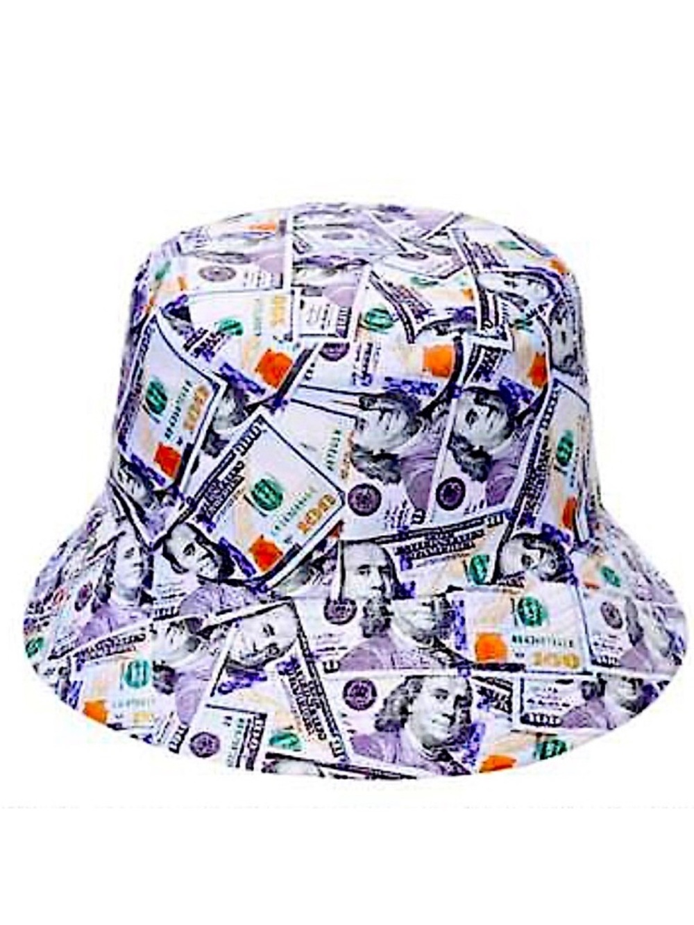 $100 Dollar Bill Money Print Reversible Summer Beach Bucket Hat